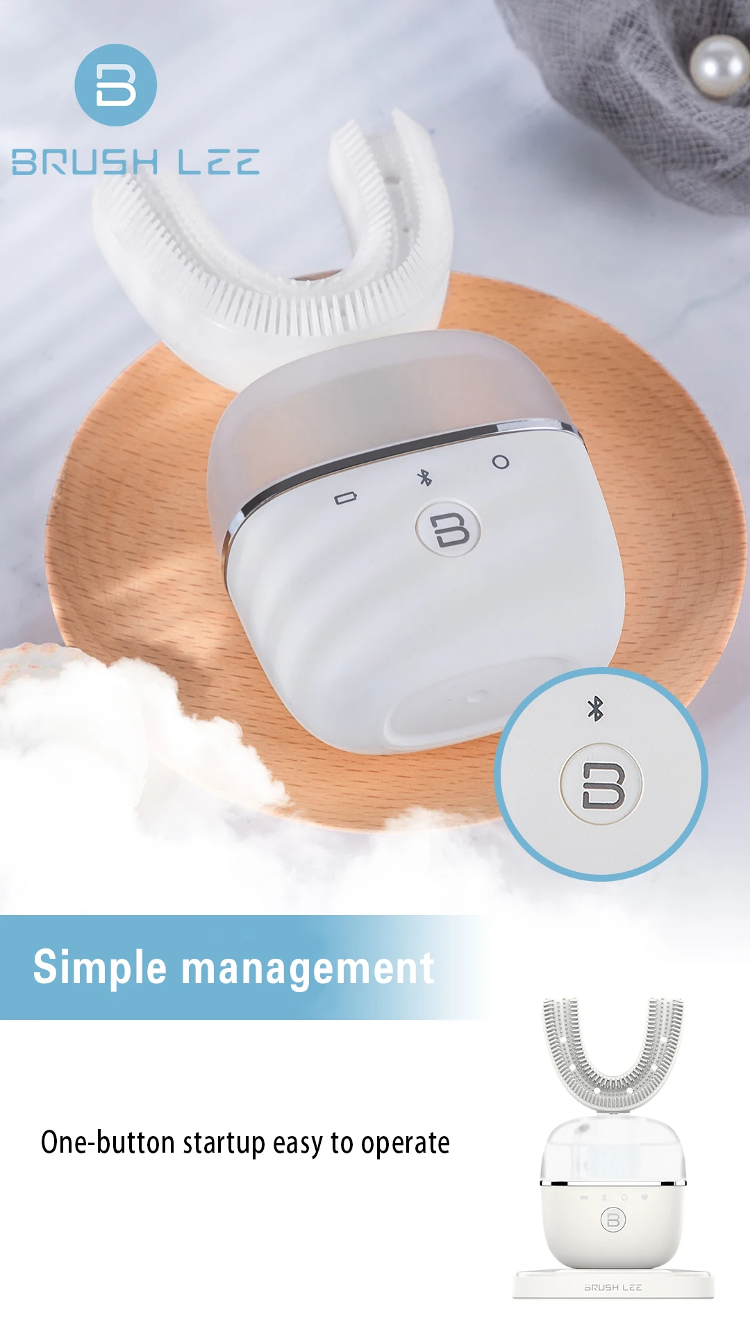 wholesale products professional wireless kraft cleaner u shape 360 toothbrush