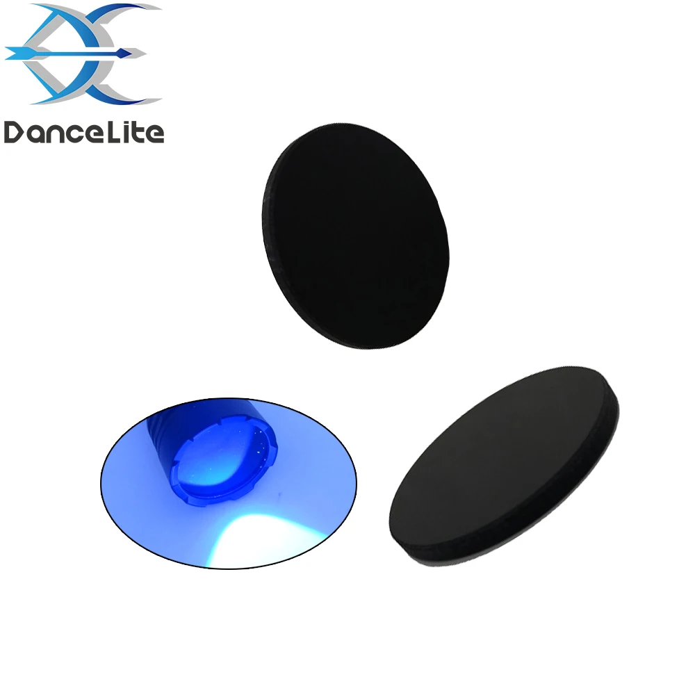 Customized ZWB2 Ultraviolet UV 365nm Light PASS Filter Glass Lens Black Filter For UV LED Flashlight Torch