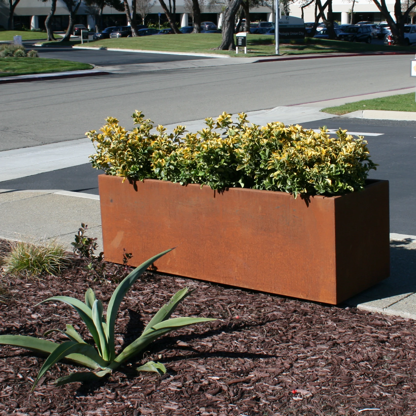 planters large outdoor Rectangular Metal Powder Coating Planter Decoration Plants Nursery