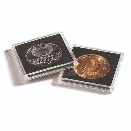50*50MM Easy Open Clean Plastic Coin Slab Square Coin Capsule with Flexible Eva Foam