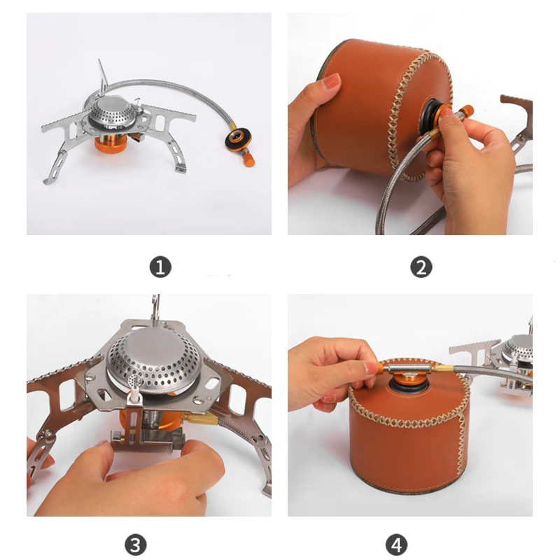 High Demand Lightweight Portable Steel Camping Stove Windproof Foldable Gas Stove Indian Manufacturer Split Structure Manual