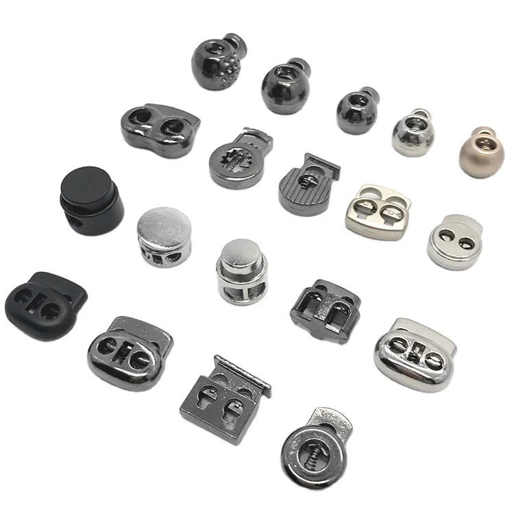 factory custom drawstring metal metal cord stopper 2 hole cord lock for bags