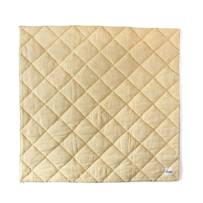 36x50 Inches Solid Color Reversible Cotton Gauze Warm Baby Quilt Soft Lightweight Star Quilted Blanket for Infant