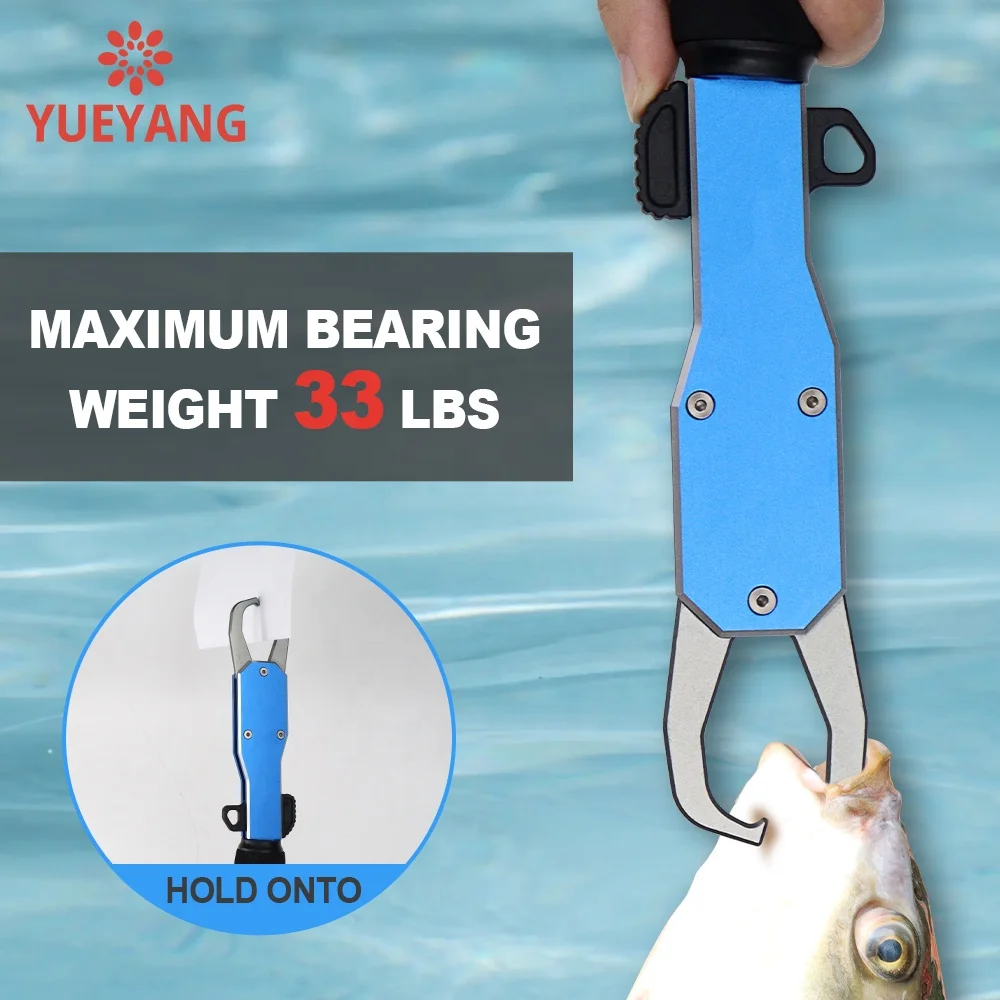 YUEYANG Aluminum Fish Grip Portable Fish Grip With Key Chain Heavy Duty Fish Grips Fishing Accessories Tools