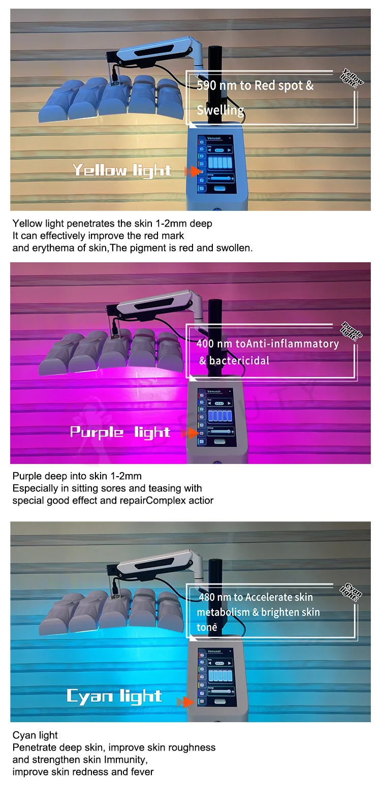 2024 Full Body Care Led Pdt Light Therapy Anti-Aging Red Light Therapy 7 Colors Facial Pdt Led Photon Light Therapy Machine