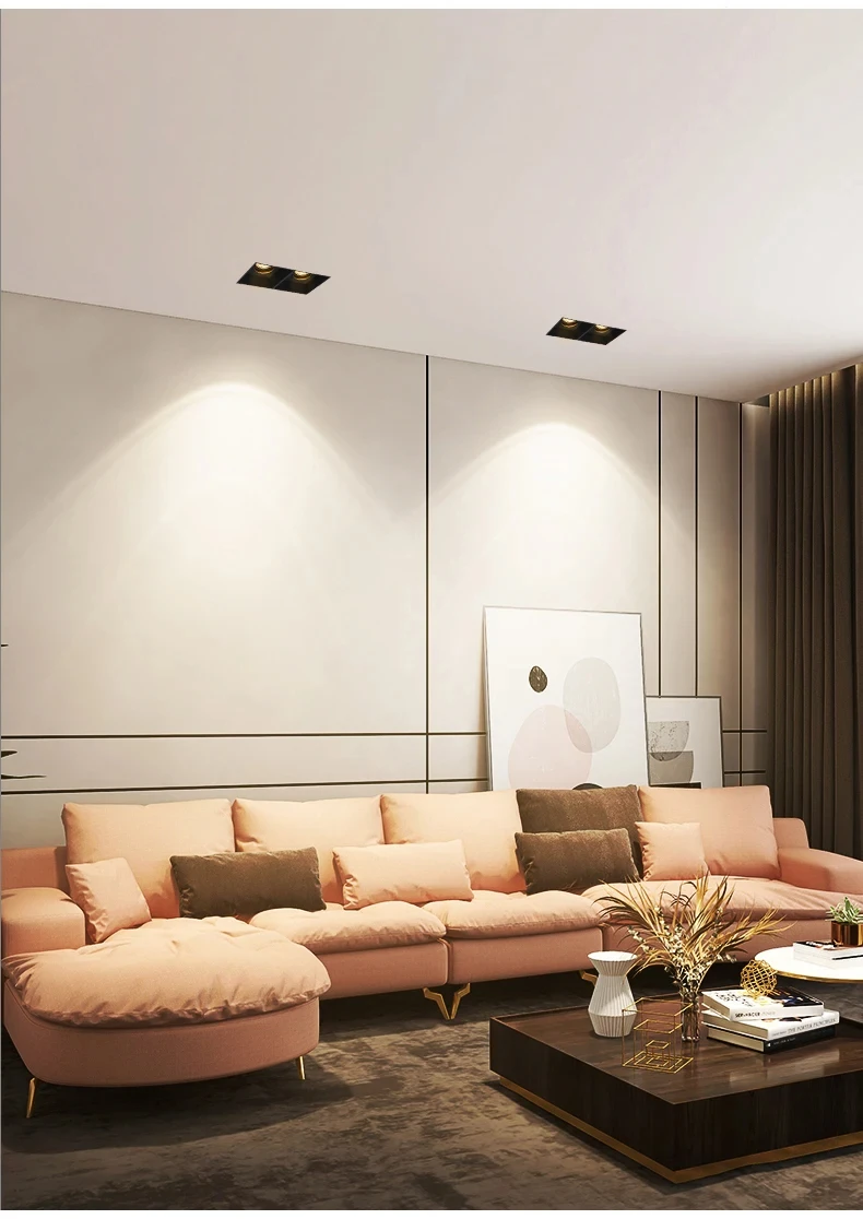 High Quality Anti-Glare ETL 12w 20W Matt Black Matt White Downlights Led Recessed Ip55 Square Trimless Led Downlight