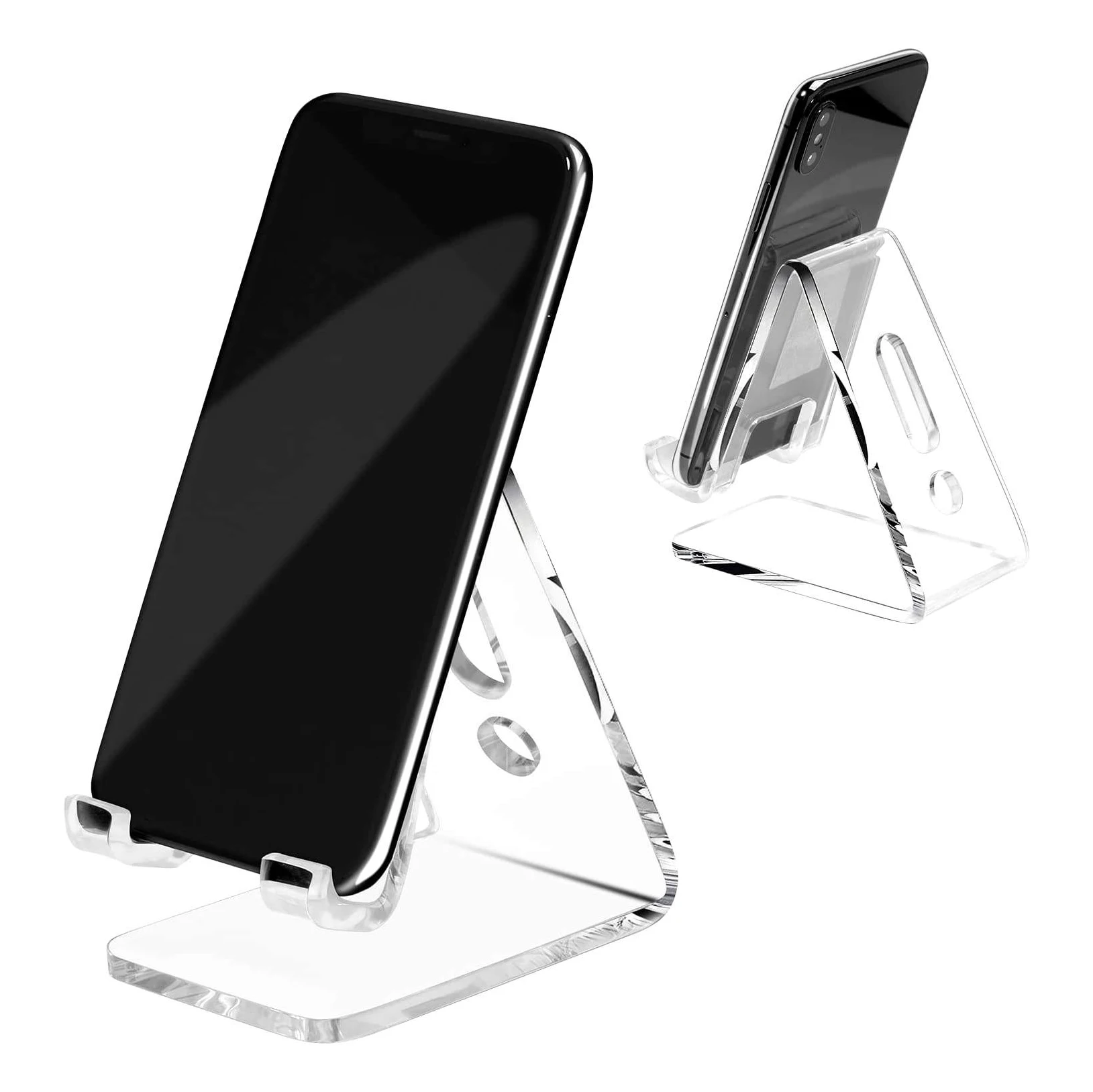 Acrylic Factory Custom Clear Portable Transparent Acrylic Cell Phone Stand Mobile Display Holder for Desk