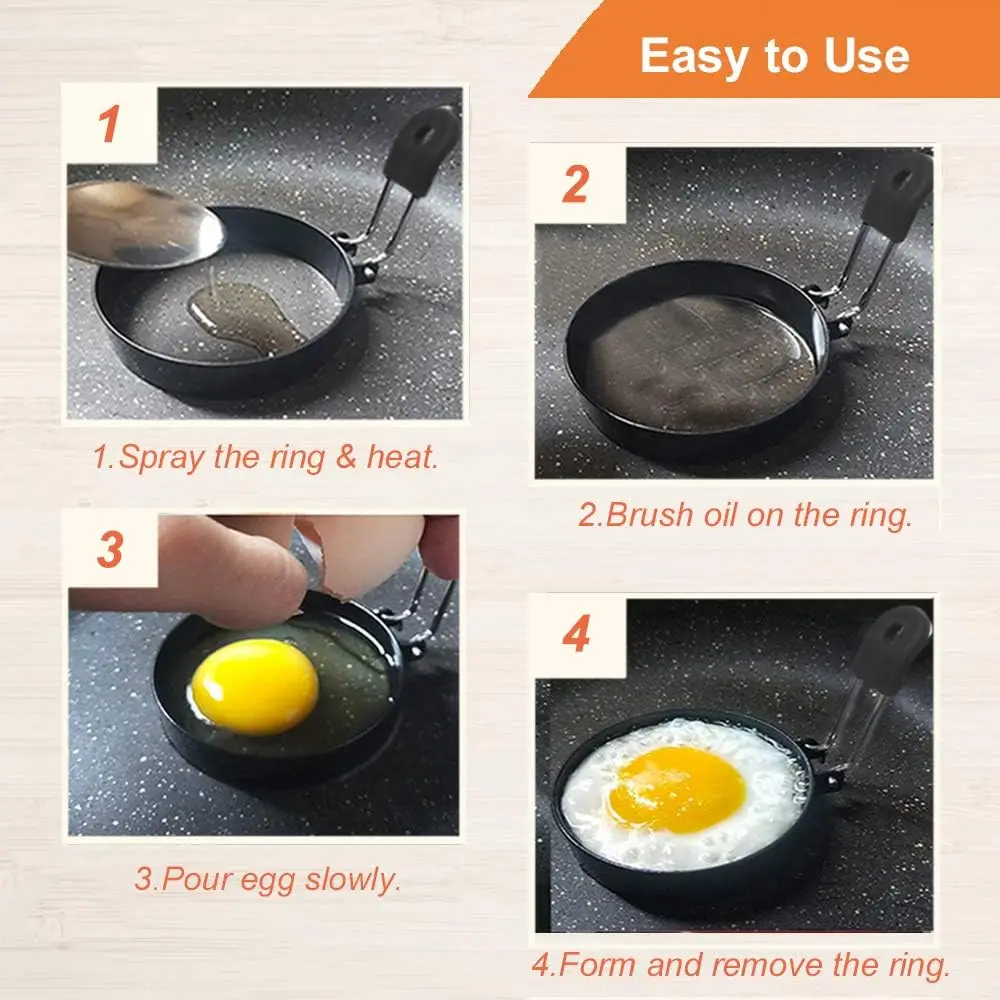 Best Sale Egg Rings Muffins Pancake Griddle Round Pancake Mold Non Stick Cooking Egg Ring for Muffins Cooking Griddle