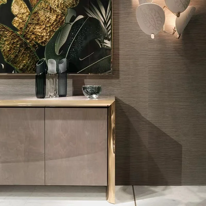 Wood Panel Stainless Steel Frame Modern Luxury Sideboards Buffet Cabinets Dining Room Furniture For Restaurant