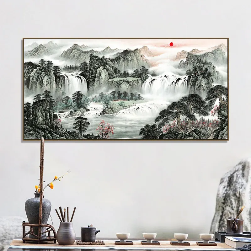 Good Quality Pictures Living Room Decoration Painting Art Marvel Movie Avengers Canvas Home Decor PaintingChinese Beautiful Land