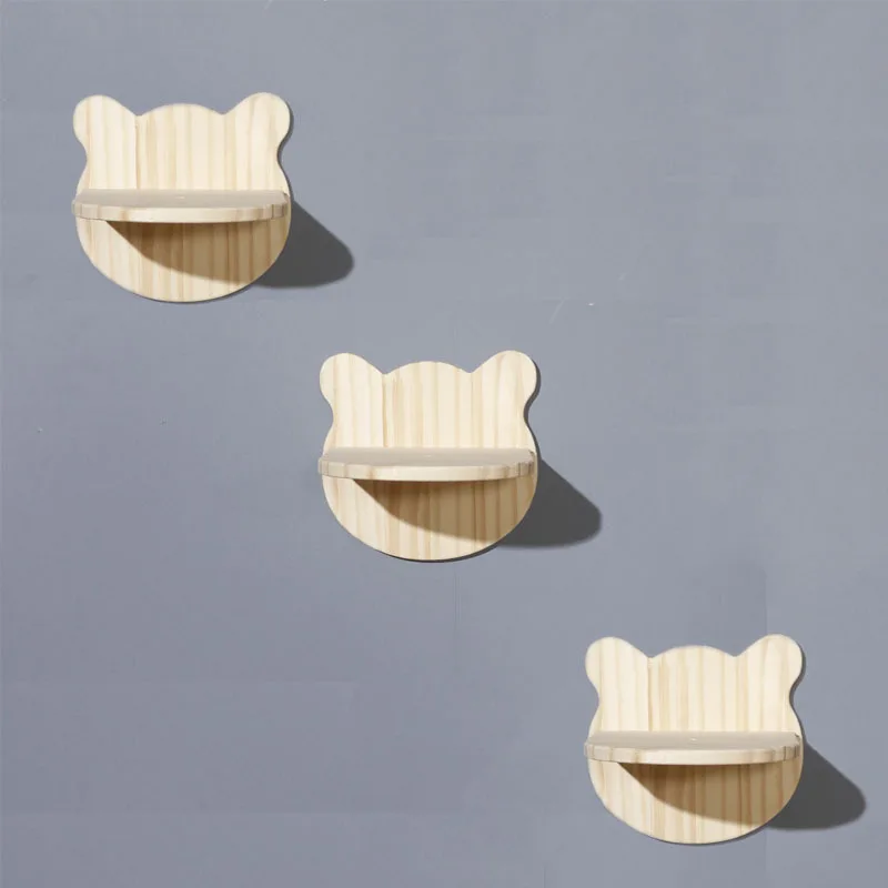 Solid Wood Cat Nest Tree Toy Cat Wall Type Springboard Column Grabbing Board Wooden Wall Mounted Cat Tree