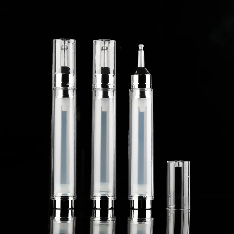 15 ml Custom Hyaluronic acid Syringe Airless Empty silver Pump bottle
