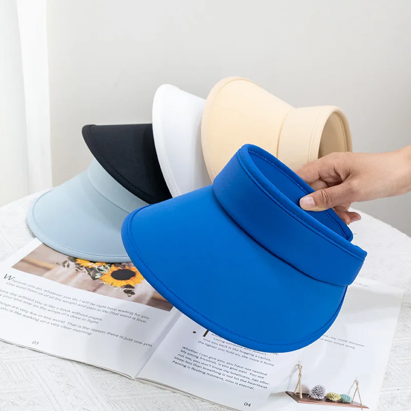 Hot Sale Big Brim Sun Visor Hats Adjustable Sun Protection Sports Visor Hats Summer Wide Brim Cap