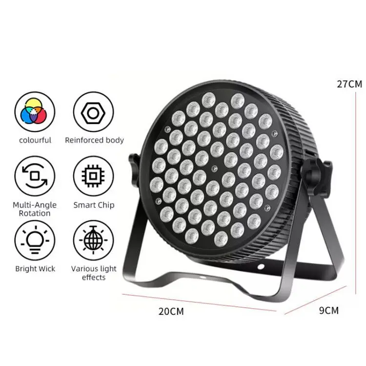 Rgb Dmx512 54*3w Led Par Lights Sound Activated Remote Control Dj Disco Bar Party Stage Lighting
