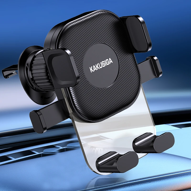 KAKU KAKUSIGA New Press-type Car Air Outlet Phone Holder Anti-slip Shock-proof Stable Car Mount for Cellphone