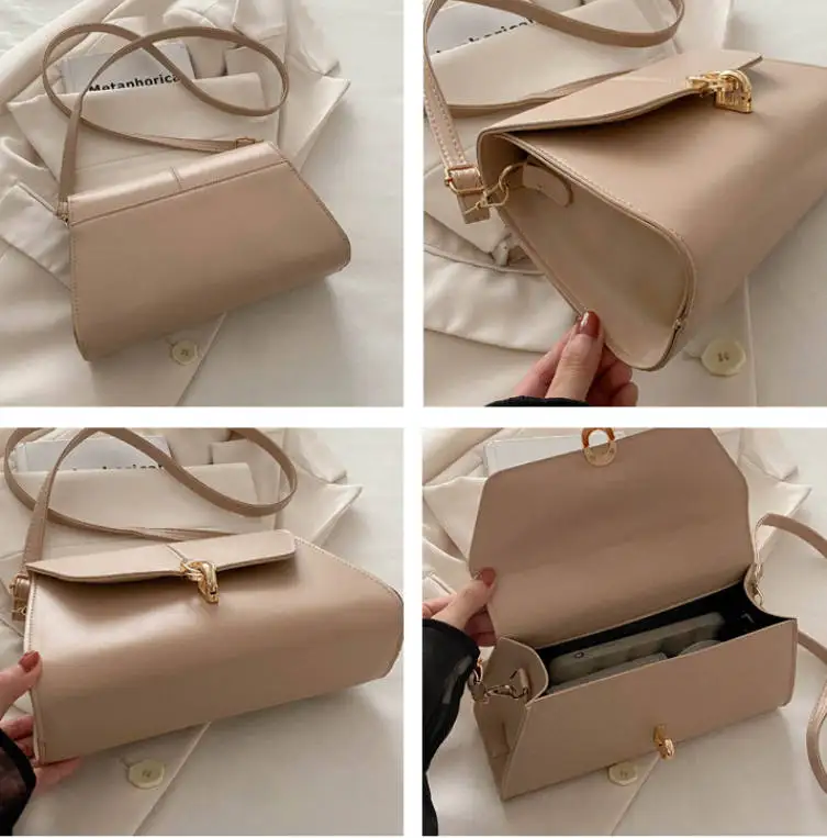 2024 Woman Bags Luxury Handbags Vintage PU Designer for Ladies Wholesale Fashion Square Shoulder Bag with Lock Decoration