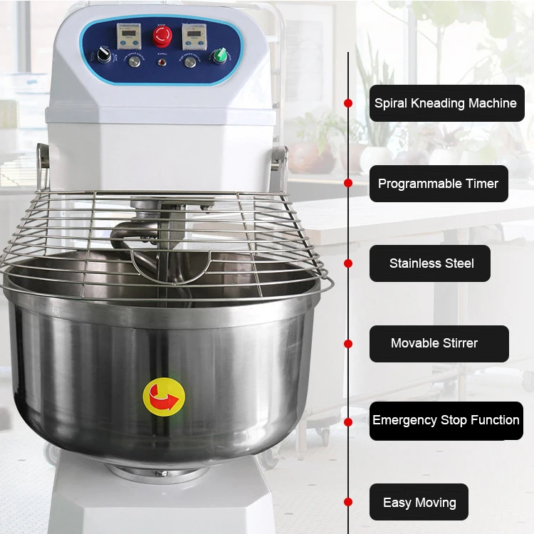 Best Spiral Dough Mixer With 3/5/8/12/16/20/25/50/75/100Kg Flour Mixer Bread Making Machine Bakery Equipment