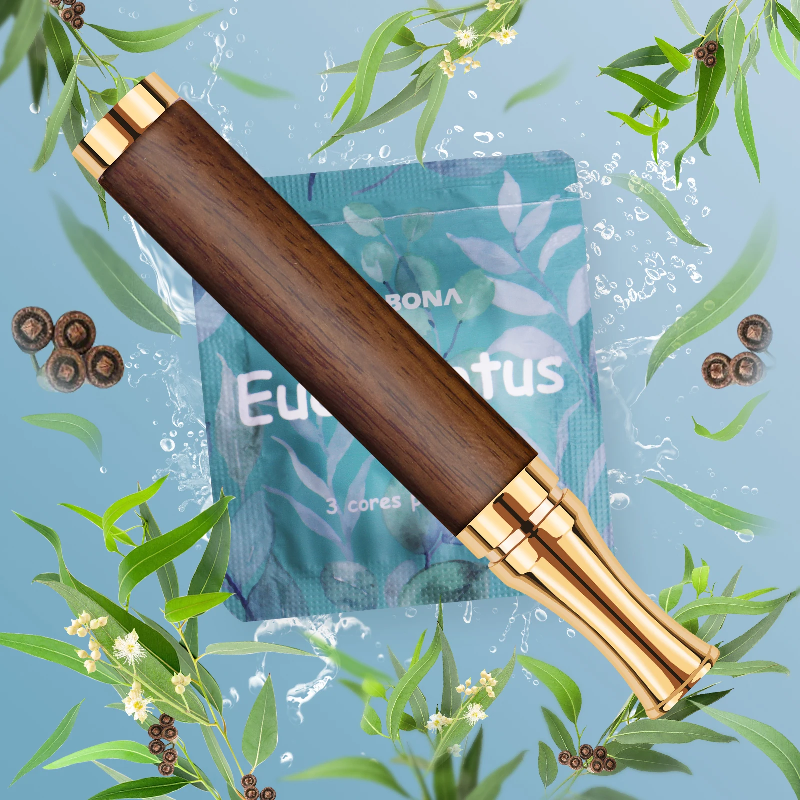 Wooden Vaporless Eucalyptus Core Refills Depression Relief Items Stress Calm Small Vapor Pen  Essential Oil Inhaler For Adults