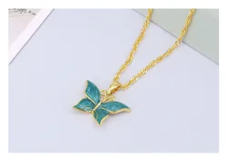 Linked 2022 Gold Dainty Initial Necklace 18K Gold Plated Butterfly Pendant Name Necklaces Delicate Everyday Necklace for Women