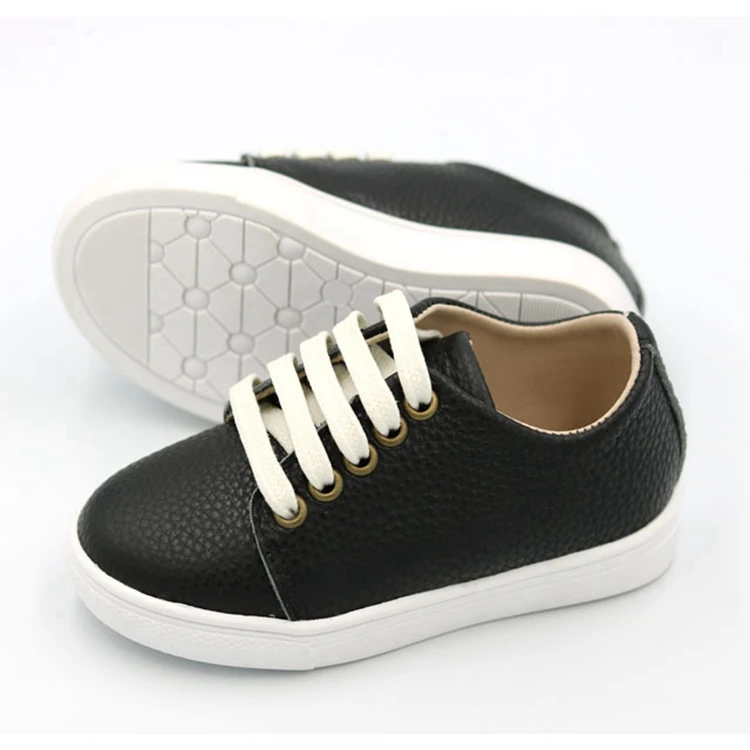
Classical style Black And White Color Real Leather boys casual shoes children school shoes black 