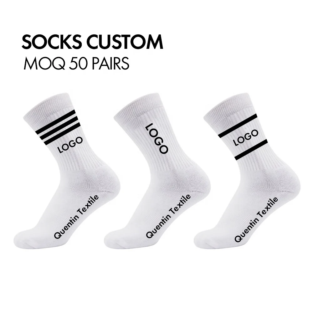 Quentin Premium Quality Comfortable Men Sport Basketball Crew Socks OEM Custom Logo Athletic Socks Unisex