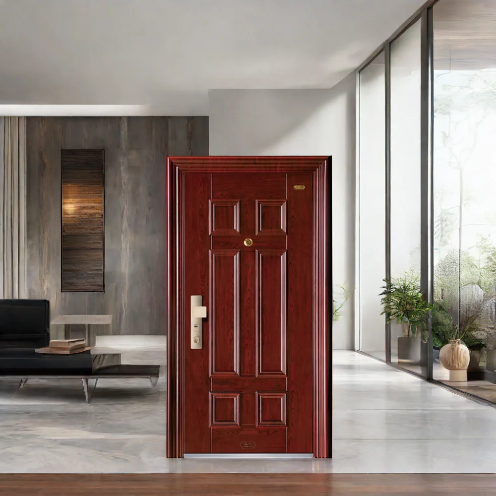 Modern Chinese Style Security Steel Door Factory Wholesale Stainless Steel Exterior Entry Hotel Main Door Manual Opening Method