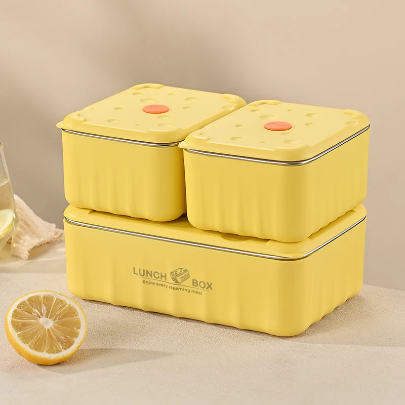 Factory 2 Size Microwave Hot Water Keep Warm Heated Stainless Steel Kids School Insulated Thermal Adult Cheese Bento Lunch Box