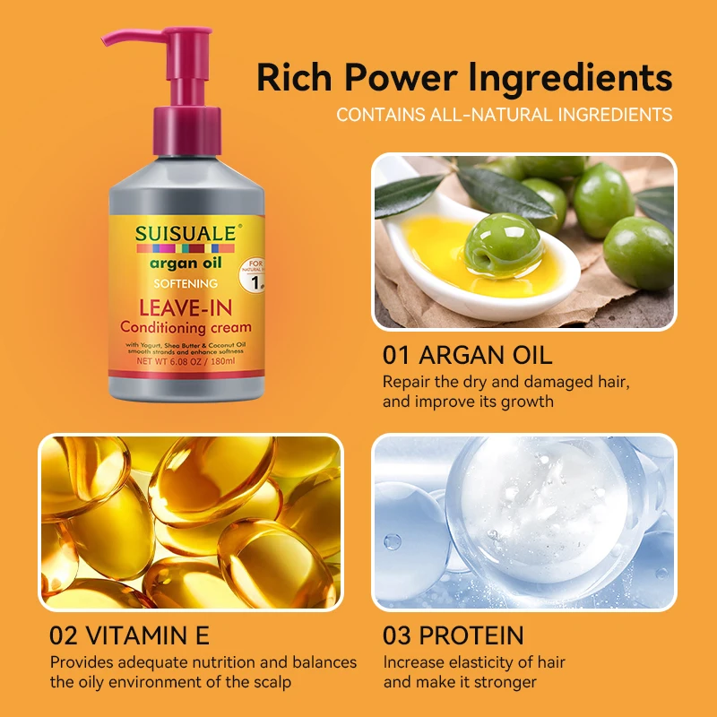 50 Moq Custom Private Label Natural Butter Cream Anti Frizz Deep Moisturizing 4C Curly Hair Leave In Conditioner