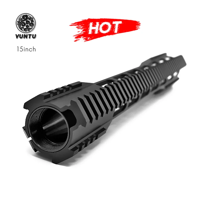 CNC machining 15'   M4 Tactical AR15 .223  Bottom Clamp CNC machining aluminum Free Float M LOK Handguard  Rail With Steel Barrel Nut