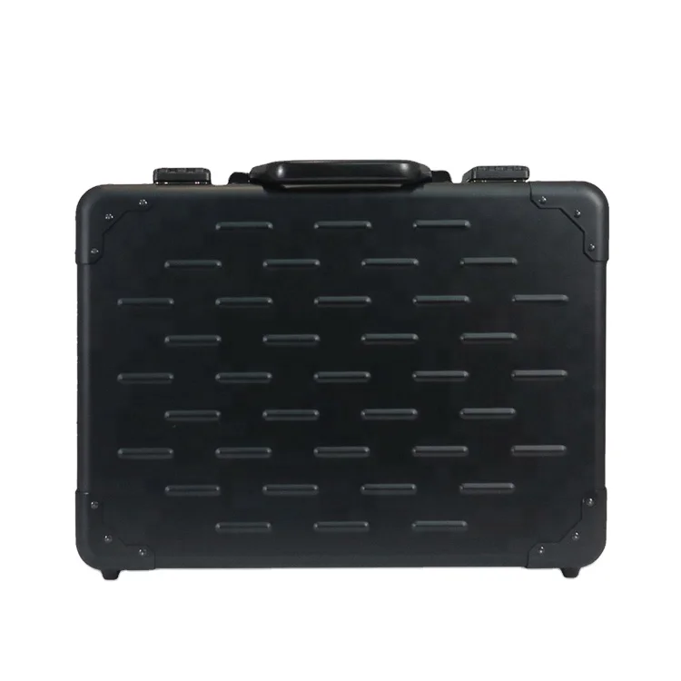 Black Hard Shell Secure Lock Men Salesman Lawyer Aluminum Laptop Briefcase