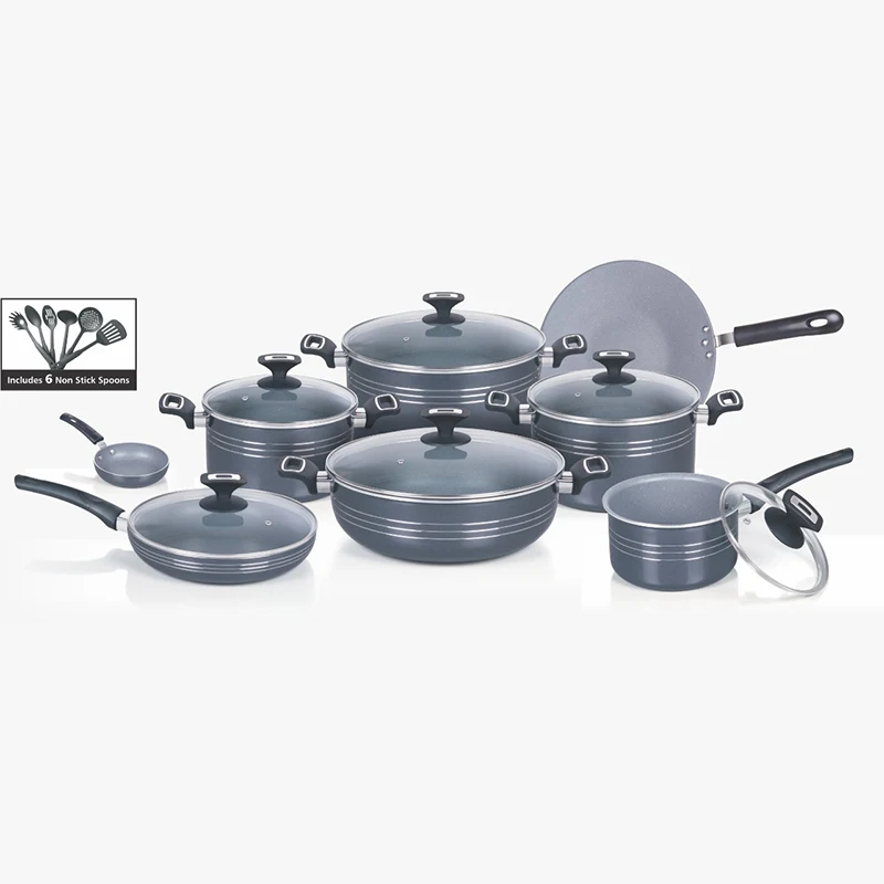 Chinese Supplier Aluminum Kitchen Nonstick Cookware Set Frying Pan Saucepan Wok Casserole With Lid