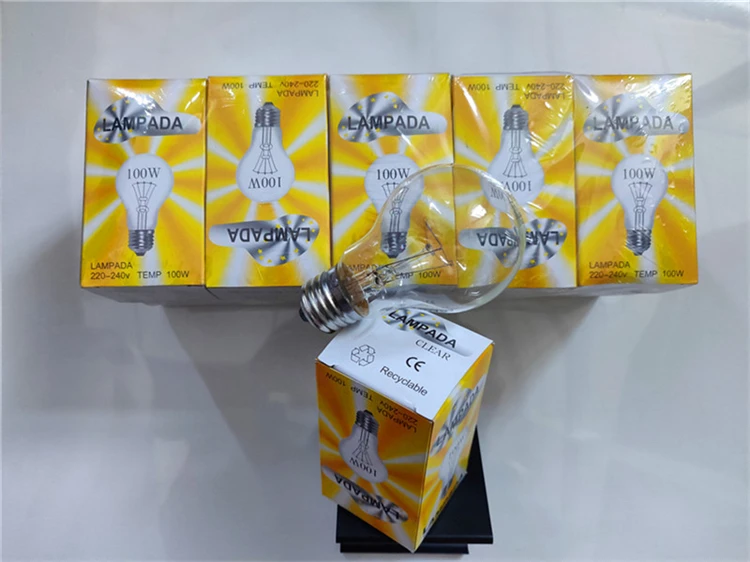  Традиционная лампа накаливания A55 220V Clear GLS Shape 100W E27 Base OEM CE