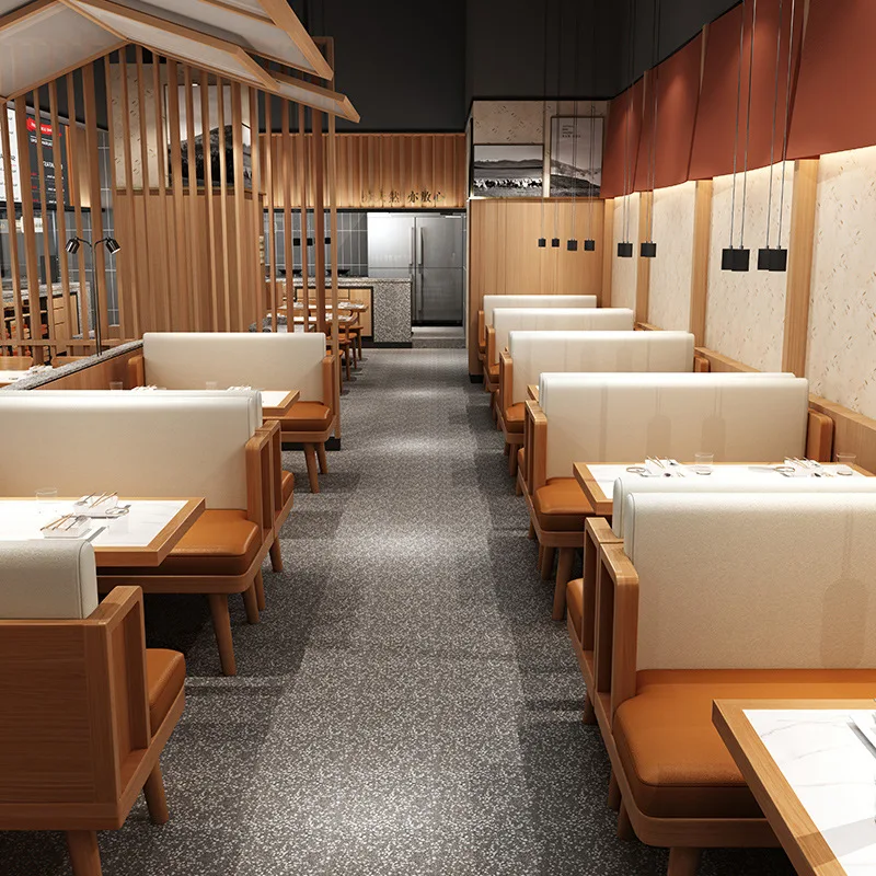 Solid wood restaurant tables and chairs Coffee shop hot pot restaurant milk tea dessert shop sofa furniture dining chair