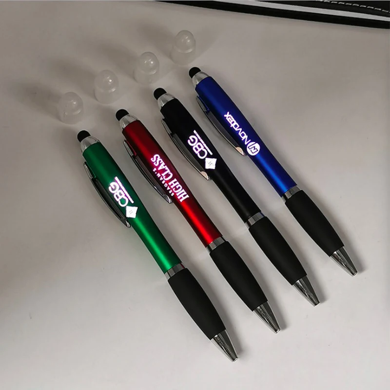 Custom Printed Logo Screen Touch Stylus LED Ballpoint Pen for Android
