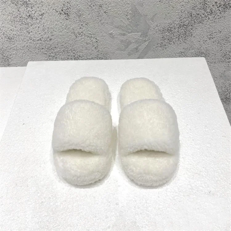 New casual fashion wedge heel white hotel indoor cotton terry towel fur slip-on slides slippers