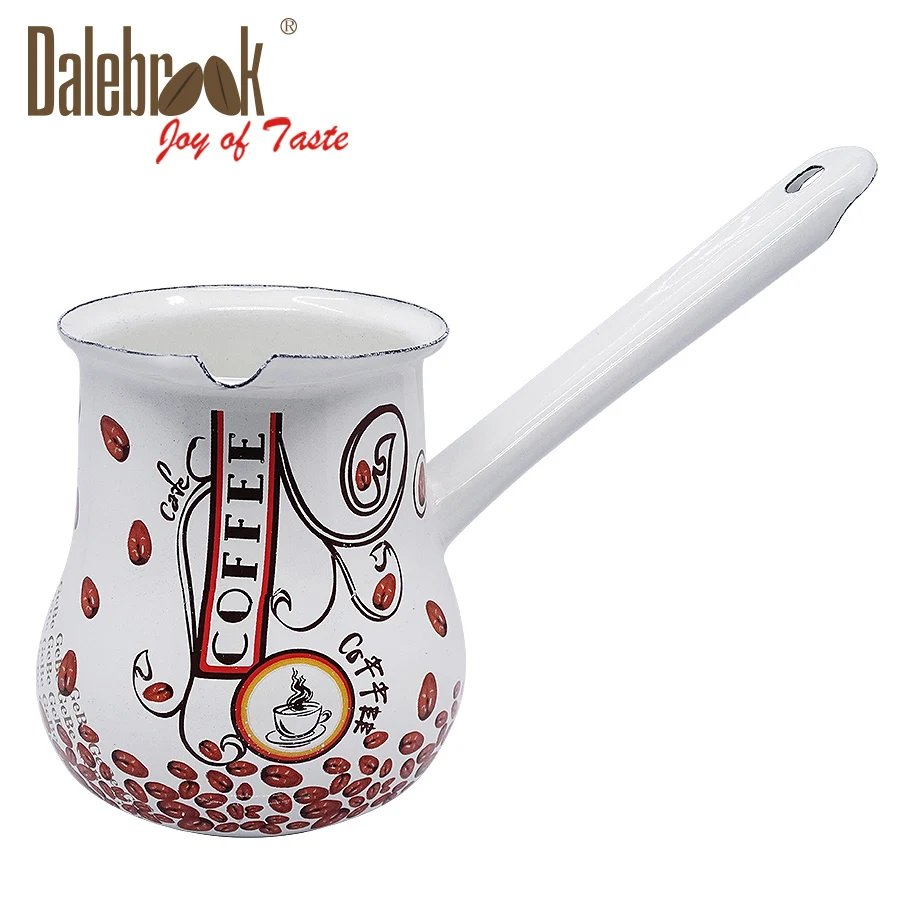 
Dalebrook Turkish Coffee Pot Cup Arabic Coffee Warmer Greek Cezve Ibrik Enamel Ceramic Coffee Warmer Mug Tea Milk Pot Set 