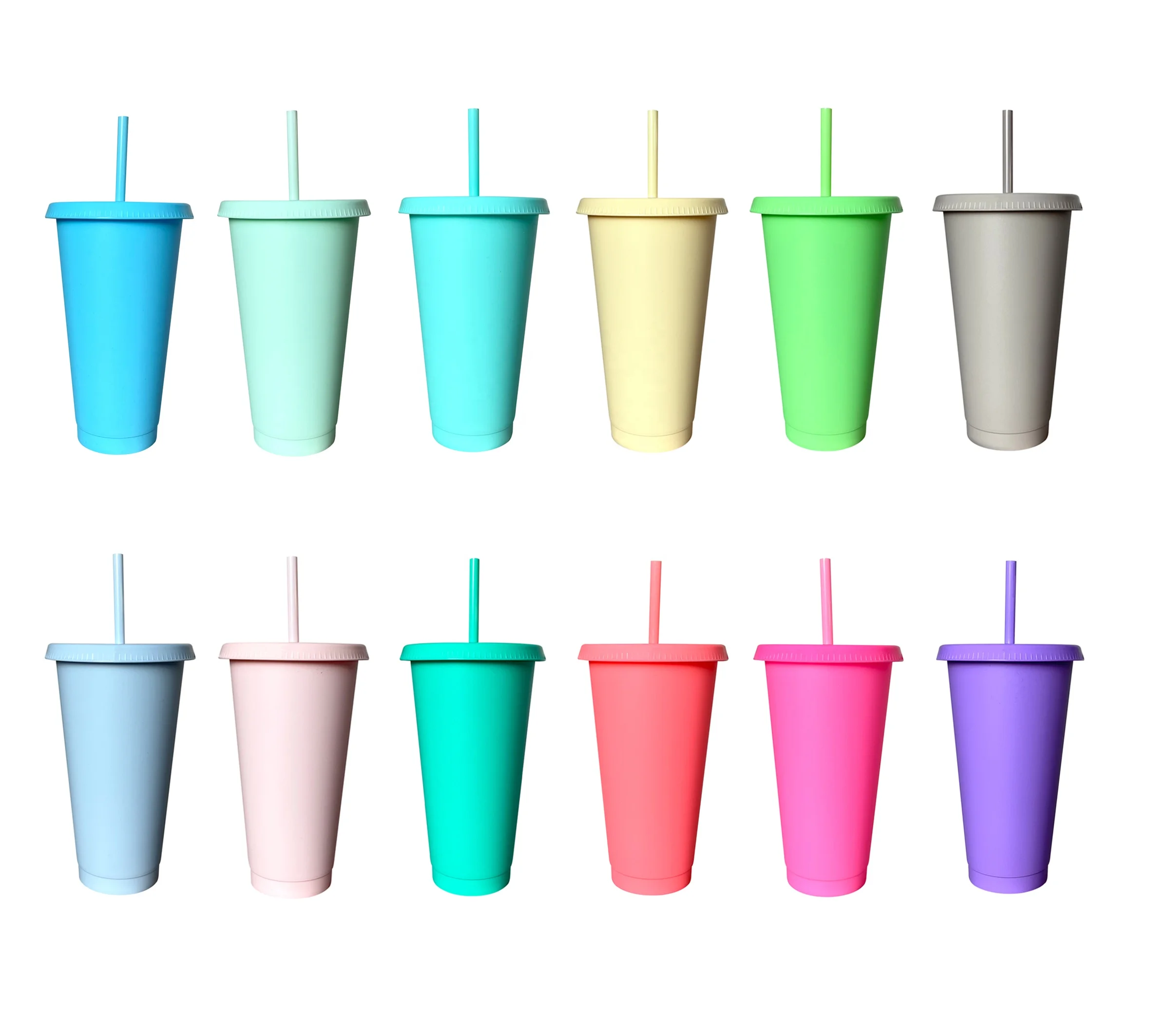 NEW 16/24 oz solid color cold cup glitter cold drink cup glitter cold cup with straw and lid