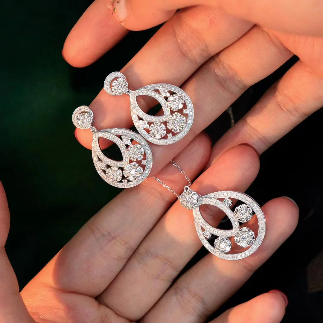 2.3ct Jewelry 18k Earring With Real Diamond Exquisite trend fashion stud earrings natural  diamond 18k solid gold earring