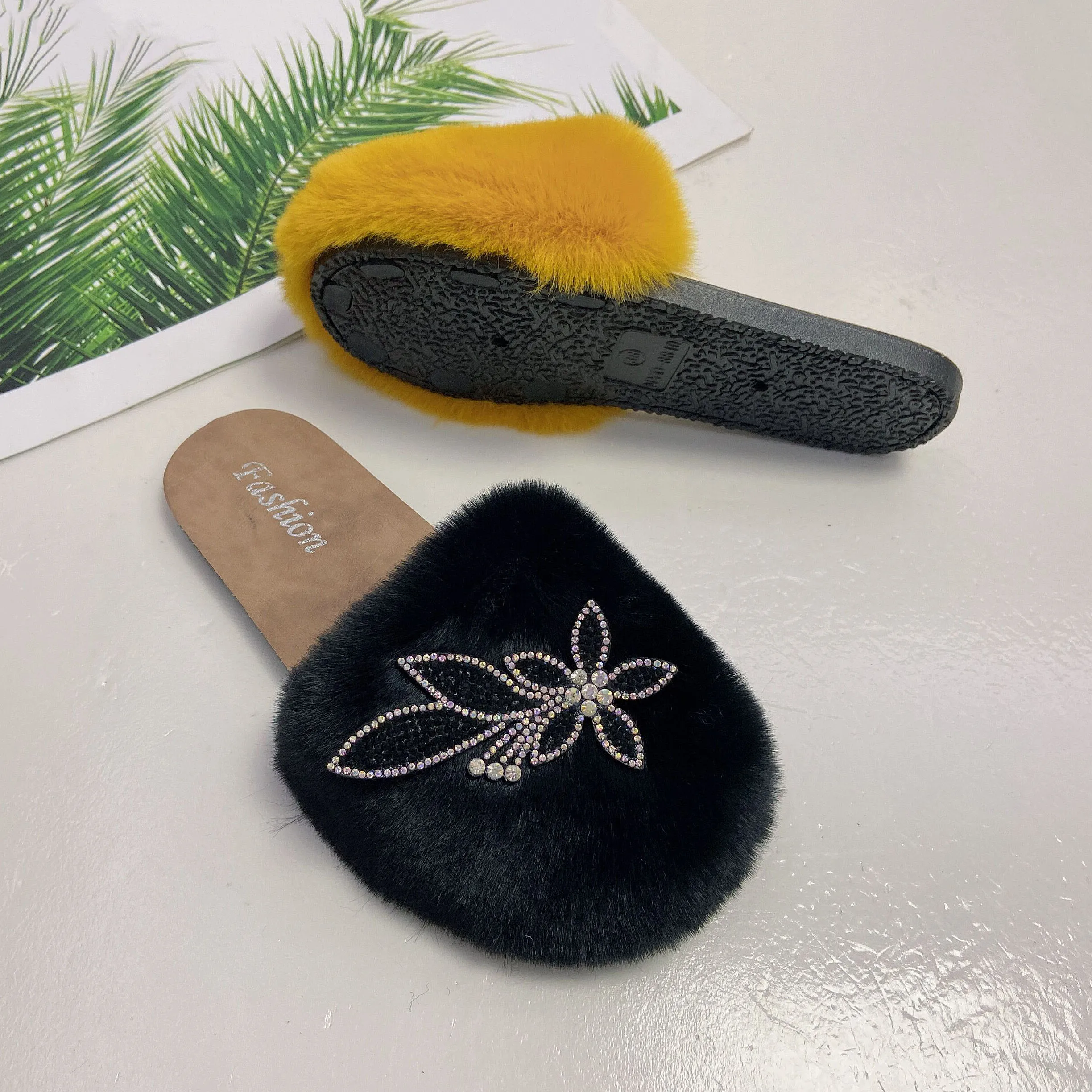 Высококачественные однотонные цветные удобные мягкие Симпатичные плюшевые детские тапочки для дома и спальни