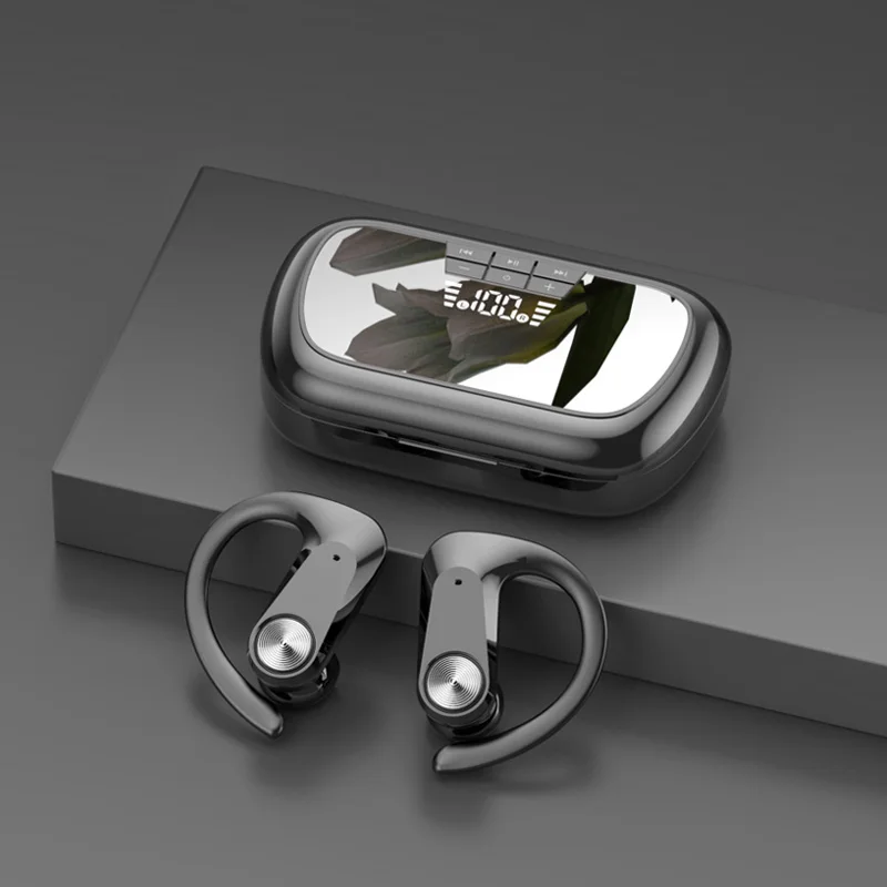 Personal model Q2S In-ear bt headset with TF Memory card digital display wireless Headphone Earphones Earbuds For cellphone