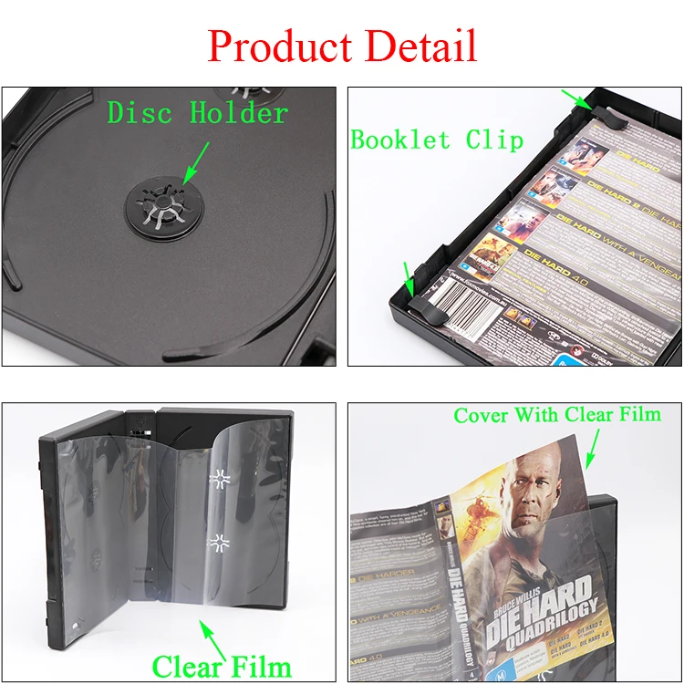 33mm DVD Empty Protective Case with Film PP Plastic CD Case 35MM 25mm PP Packing DVD Case Storage Disc 22mm DVD Box