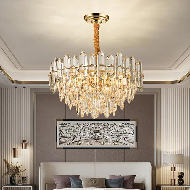 2021 brass european restoration hardware ceiling luxury modern bougeoir K9 wall crystal chandelier