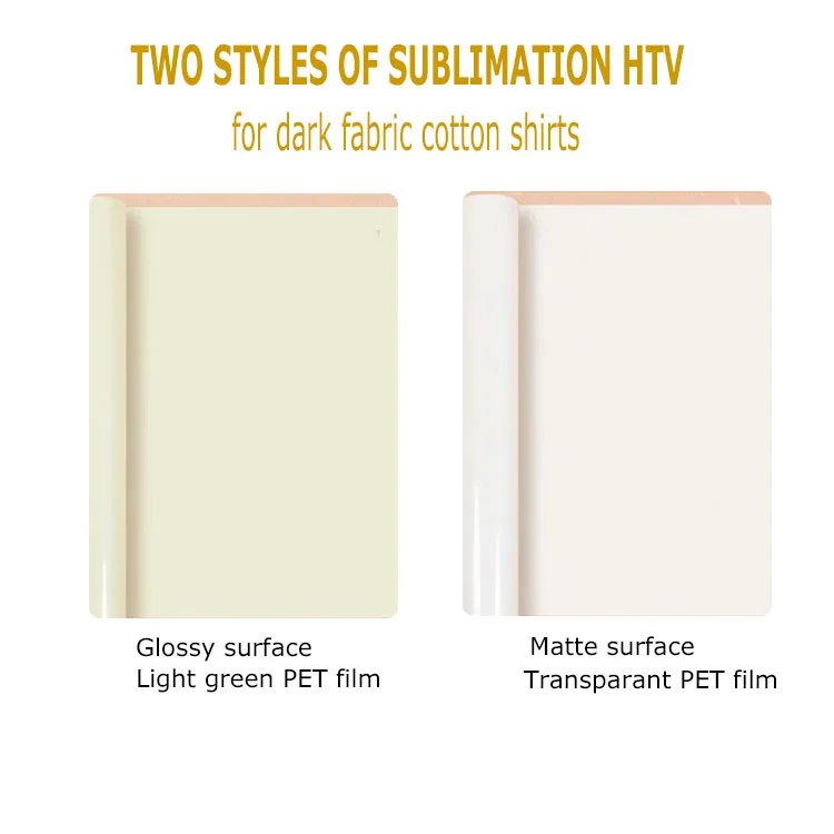 Durable Water-based materials Textile Glossy Matte Sublimation Heat Transfer Htv Vinyl Vinyl For Sublimation Cotton T Shirts