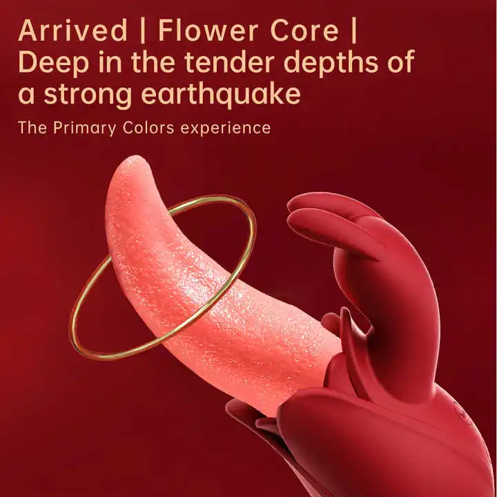 Adult Stimulator Rose Tongue Shape Massager Licking Toy 10 Frequency Rabbit Vibrator Clitoral Real Soft Tongue Vibrator