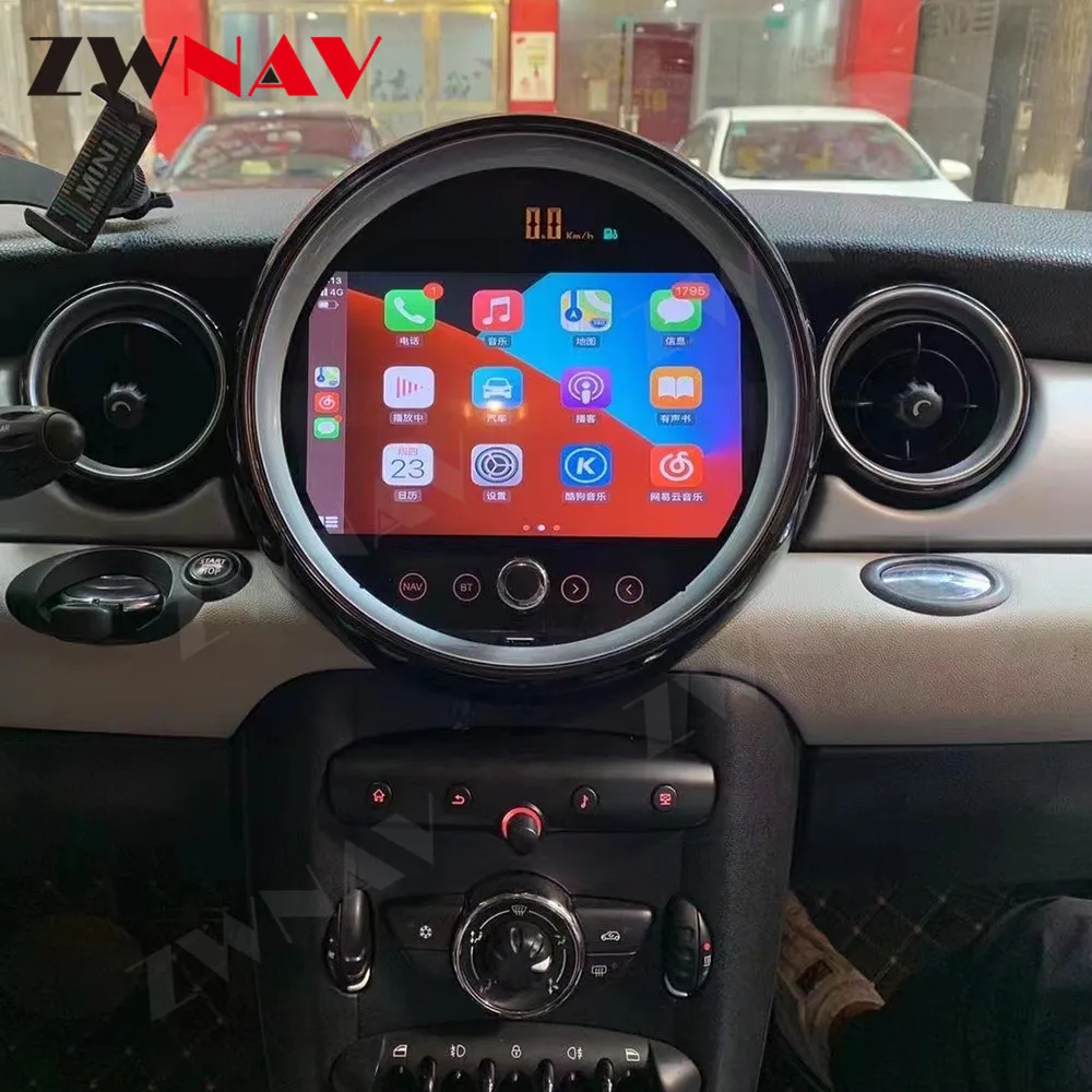 ZWNAV Touch Screen Android 12 Car DVD Player GPS Navigation With Carplay Stereo Radio For BMW Mini Car Video Player