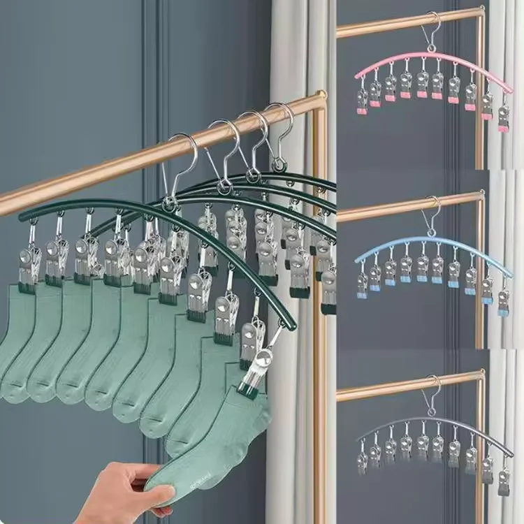 Factory Direct Sale Multi-Functional Stainless Steel 10 Clip Underwear Socks Metal Hanger For Household And Daily Use