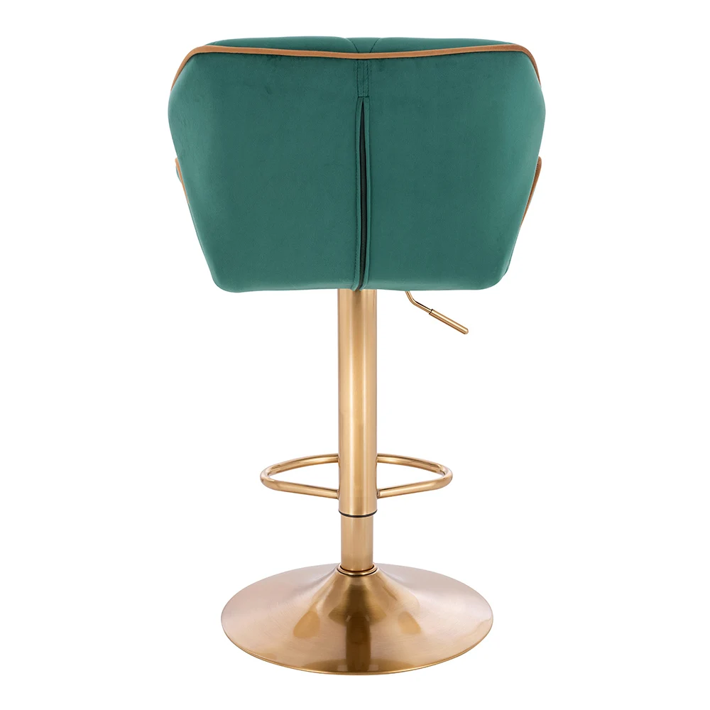 Оптовая продажа высокий барный стул Регулируемый поворотный бархатный с золотыми ножками