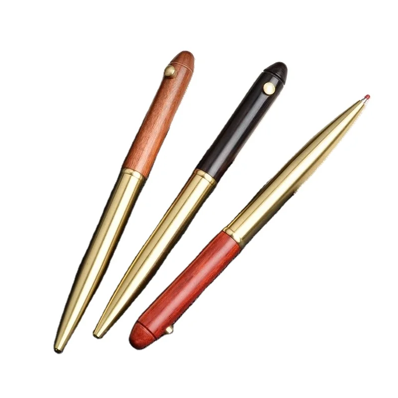 AIGUONIU Brass metal solid wood signature pen, high aesthetic value student business office gift writing pen