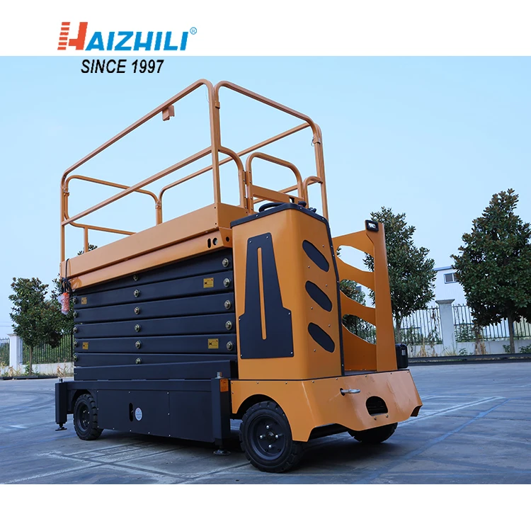 Handling equipment 4 wheels steering self-propelled scissor lift platform electric aerial work platform
