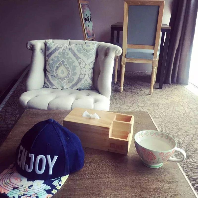 MRS WOODS Luxury French style white tufted upholstered sofa fauteuil with oak legs